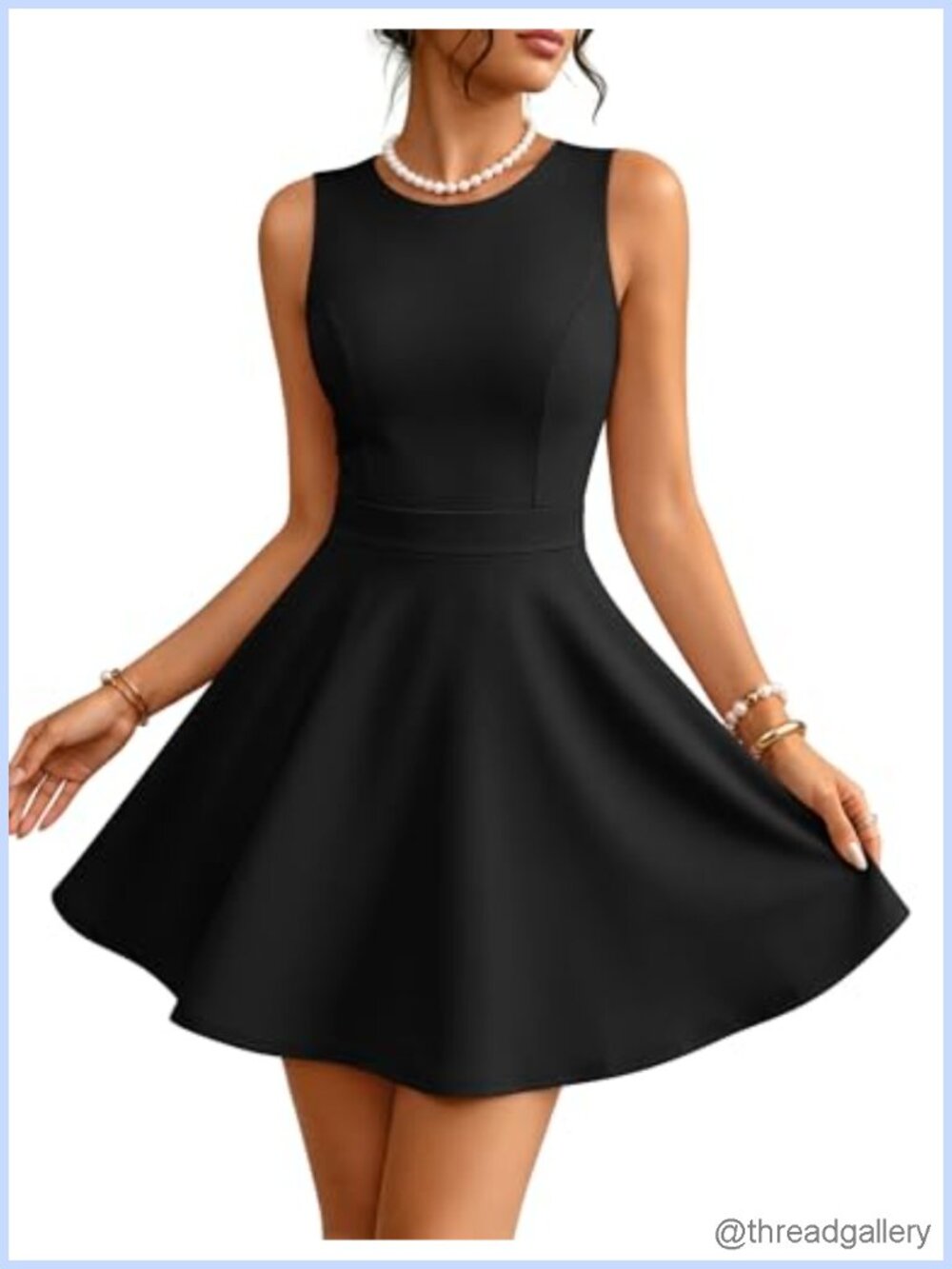 ZESICA A-Line Sleeveless Mini Dress Crewneck Party Club Lined